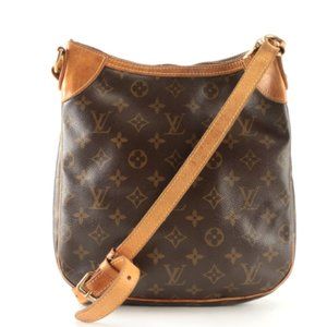 Auth Louis Vuitton Odeon PM Crossbody Bag in Monogram Canvas/Vachetta Leather
